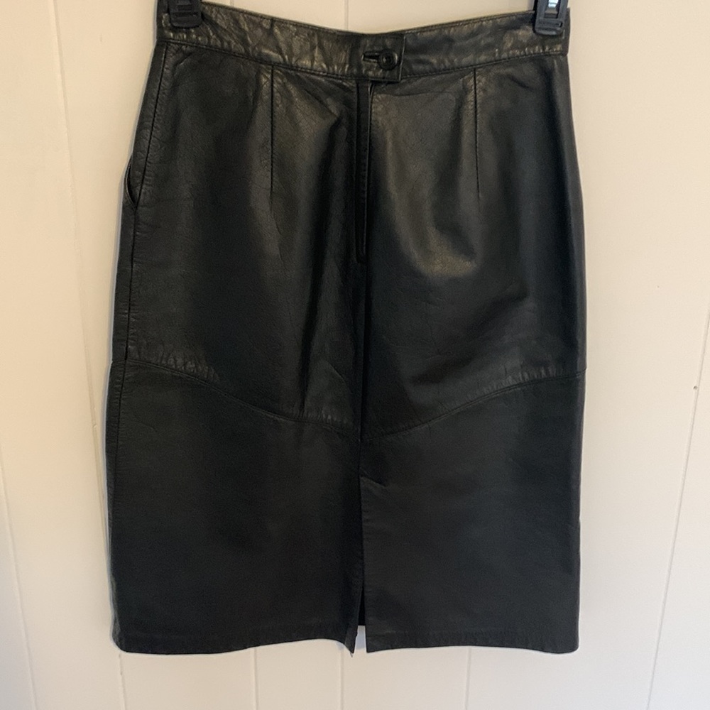 Leather Moto Pencil Skirt by Evan Davies Size 10 - Picture 6 of 11